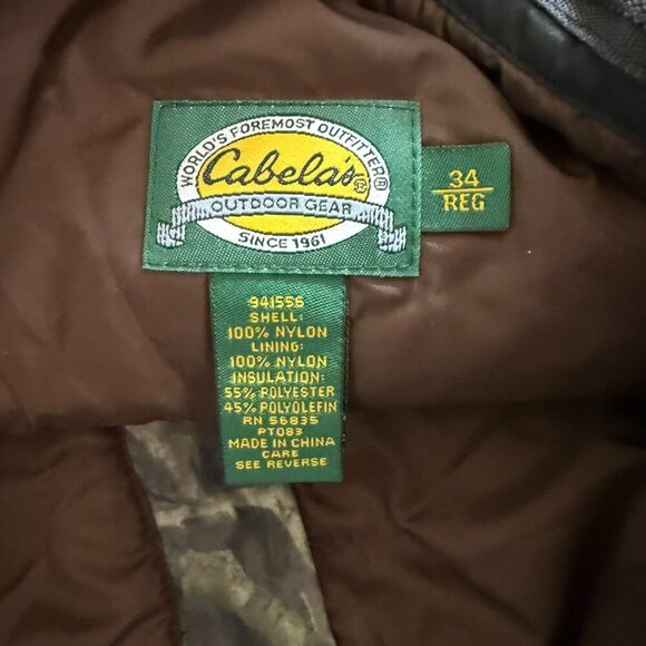 NWT Cabela's Mossy Oak Camo Thinsulate Hunting Pants Size 34 - Picture 7 of 8